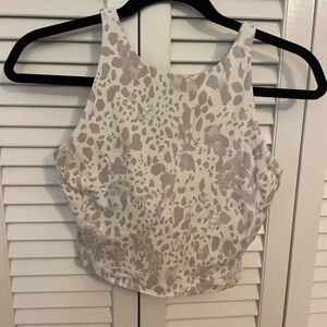 Lululemon Athletica Silver White Fitted Crop Tank Top